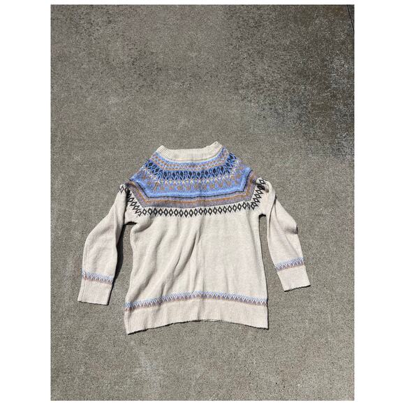 Panache Sweater Women Size Small Cream Brown Blue Nordic Fair Isle Knit Cozy - Picture 1 of 5
